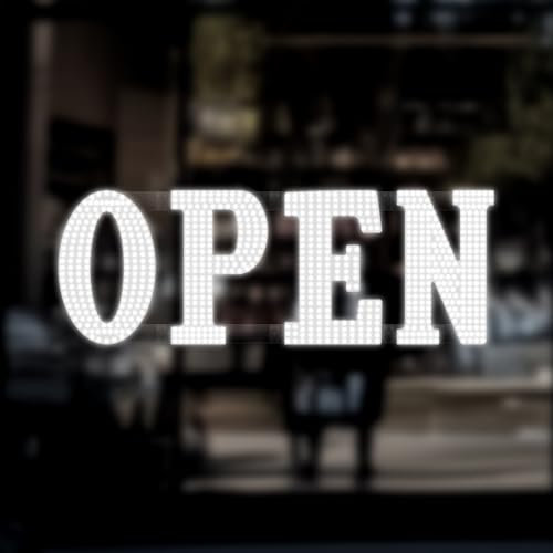Cartello aperto grande da 76,2 x 25,4 cm per affari, super luminoso, LED aperto e chiuso con installazione da appendere, cartello luminoso per bar, negozio, ristorante, ufficio, hotel, salone, bianco