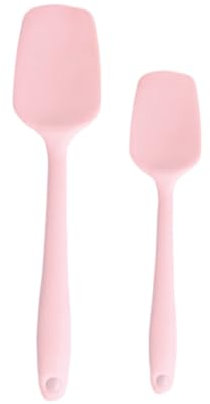 Get It Right Premium Seamless Spoonula - Non-Stick Heat Resistant Silicone Scraper Spatula - Perfect for Mixing, Serving, Scraping, Stirring, and More - 8” mini and 11 Large Ultimate (Pink)
