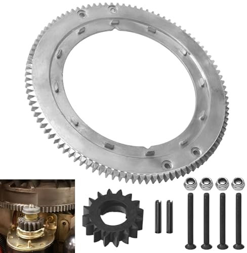 WHMYZHL 696537 Schwungrad-Ringgetriebe-Set, kompatibel mit BS/Craftman/Cub Cadet/Toro Rasentraktor & Schneefräse, ersetzt 392134, 399676