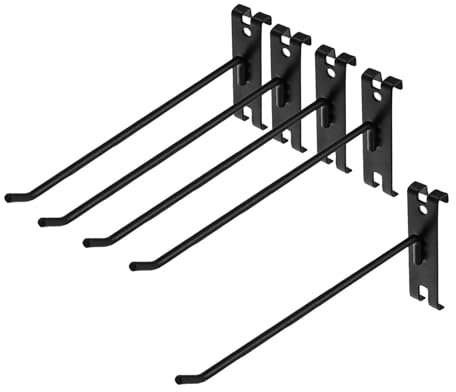 Oshhni 5 Stück Wandhaken, Haken für Gitter, Wandpaneel, Zubehör für, schwarz 25cm