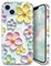 JIAXIUFEN Schutzhülle für iPhone 12 Pro, iPhone 12, Glitzer, Retro-Ölgemälde, Blumendesign, schlank, stoßfest, TPU, weiches Silikon, Minzfarben