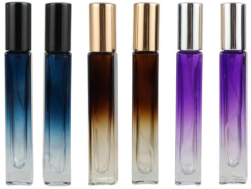 Lrocotanc Porta Profumo Da Viaggio 6 Pezzi 10ml - Atomizzatore Profumo - Boccetta Profumo - Portaprofumo Da Viaggio Ricaricabile (3 Colori x 2)