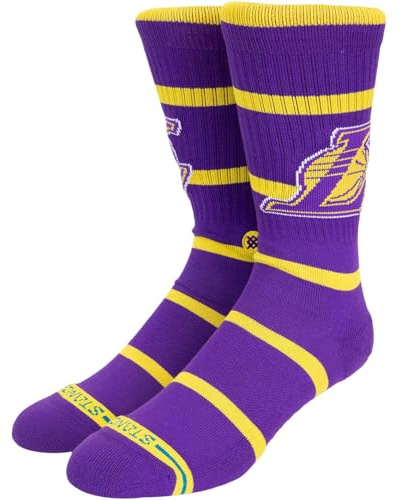 Stance NBA - Calzini Prep Los Angeles Lakers (taglia EU 43-47), Lilla, 43-47