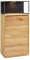 FURNARO MONZARA Halbhohe Vitrine mit 1 Tür Links angeschlagen Wildeiche massiv Natur geölt modern komplett montiert BHT 65x135x38 cm