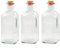 Tradineur Lot de 3 bouteilles en verre, bocaux avec bouchon en liège, réutilisables, rechargeables, spiritueux, huile, eau, vin, whisky, mariages - 700 ml