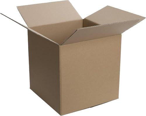 WePack 25 Stück Faltkarton 250x250x250 mm Versandkarton E-commerce Karton 1-Wellig 380G Braun Kartonage Verpackung Postkarton Versandschachtel Paket Päckchen