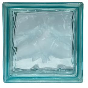 Bloc de verre Pavés Smart Ondulé Coloré dans la masse Turquoise | Dimension 190x190x80mm | Euro/pcs. 4.50 |Unité de vente: Une boîte de 6 pcs.