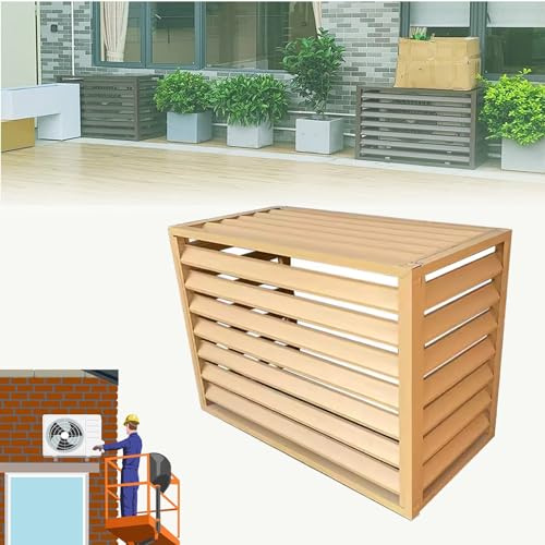 Pxkmouy 2~3P air source heat pump cover ondenser cover aluminum air conditioner fence privacy fence Rust and weather resistan Hide Air Conditioner Cover