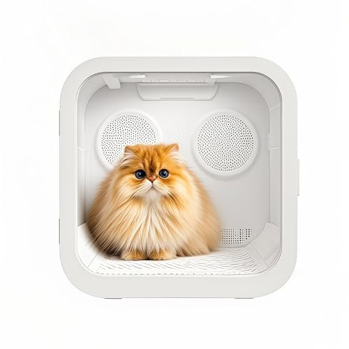 WENMEE Secadora De Mascotas para Perros - Caja Secado Silenciosa 360° Forma U, Control Inteligente Temperatura, 72L