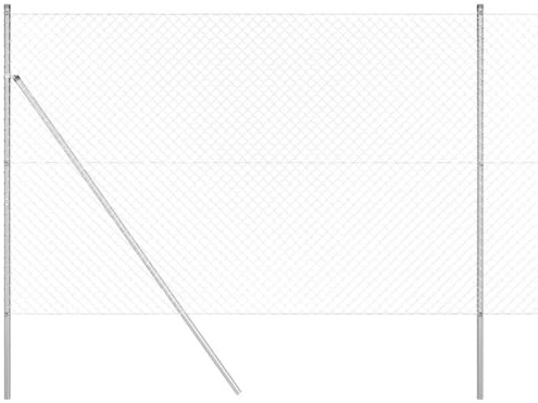 vidaXL Fence Post Silver 10 x 1.6 m (40 x 40 mm mesh) Steel, Garden and Terrace, Metal Fence Post, Outdoor Barrier, Durable Landscape Support, Safety Solution, Weatherproof System