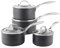 ProCook Professional Bi Ply Stainless Steel Saucepan Set - 4 Piece, 14/16/18/20 cm, Durable Heavy Duty Pots - Black, Induction Compatible Cooking Pans