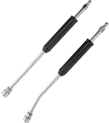 Lot de 2 rallonges de nettoyeur haute pression en acier inoxydable coudé à 30 degrés pour nettoyage de toit de voiture, camion