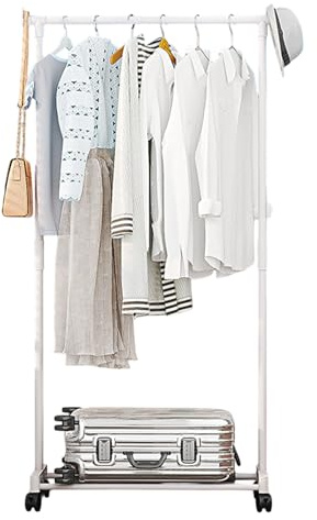 Generisch Clothes Hanger Rack, Rolling Jacket Stand with Wheels, Multi-Level Garment Organizer for Bedroom or Closet, Portable Laundry Storage for Nursery Garage Bathroom or Commercial Use