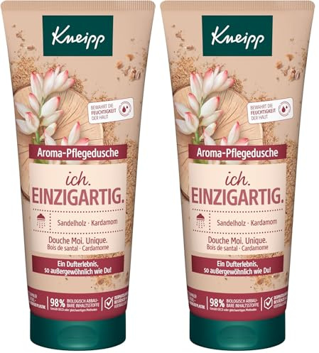 Kneipp Aroma-Pflegedusche Ich. Einzigartig. - Duschgel mit natürlichen Extrakten aus Sandelholz und Kardamom - Für ein luxuriöses Duscherlebnis - Rezeptur ohne Mikroplastik - 200ml (Packung mit 2)