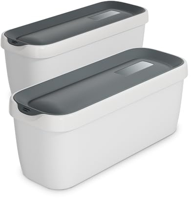 Klarstein Eisbehälter Für Speiseeis – 2x 1,5L, Mit Deckel, Spülmaschinenfest, Kunststoff, Für Selbstgemachtes Eis, Joghurt und Slush-Eis, Stapelbar, Passend Klarstein Maschinen