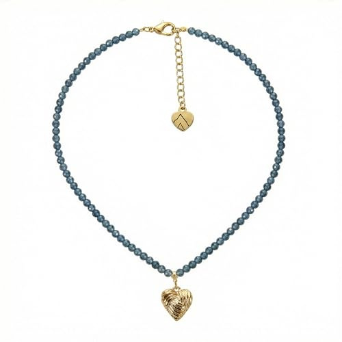 Alpenflüstern Trachten-Perlen-Halskette Knotenherz - elegante Trachtenkette - nostalgischer Damen-Trachtenschmuck, filigrane Dirndlkette (in traditionellen Farben) DHK352