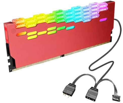 Xjdzineq Universals ARGB Memoria RAM Cover con 5V 3Pin Syncs e ABS Design per Migliorare Raffreddamento RGBs Memoria Radiatori