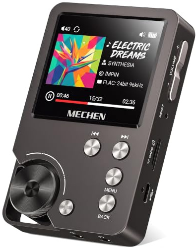 MECHEN M30 Lecteur MP3 64 Go Hi Res Audio avec DSD FLAC | DAP Portable HiFi DAC Sans Perte, Extension à 512 Go, Boutons Mécaniques, pas de Bluetooth/Wi-Fi