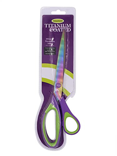 Sullivans Metal Titanium Dressmaker Scissors 10-inch, Purple/Green