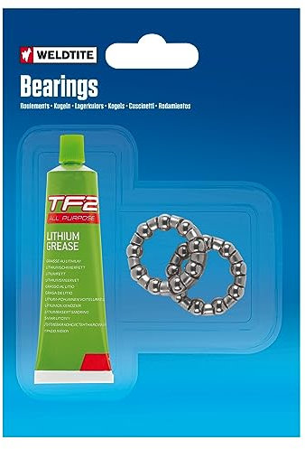 WELDTITE Bearings - 1/4 Rear Hub Ball Cages x 2 and 1 x All Purpose Lithium Grease for Bikes