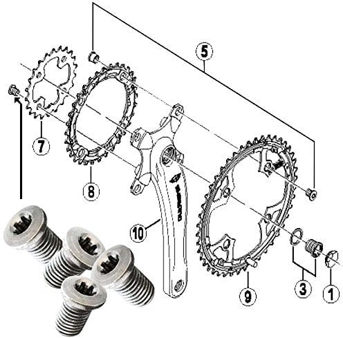 SHIMANO Ersatzteil FCM540 Innen-C-Ring-Schrauben, 4 Stück