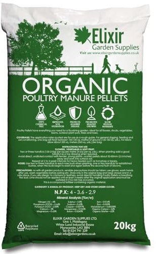 Elixir Gardens Poultry Manure Pellets 20Kg Fertilizer | Can treat over 500sqm