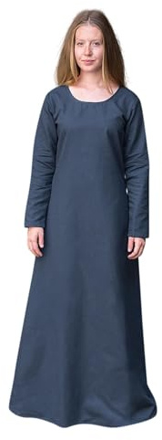 Burgschneider - Unterkleid Freya - Waidblau (S, für Damen & Herren, Baumwolle) Historisch - Early Medieval, Viking