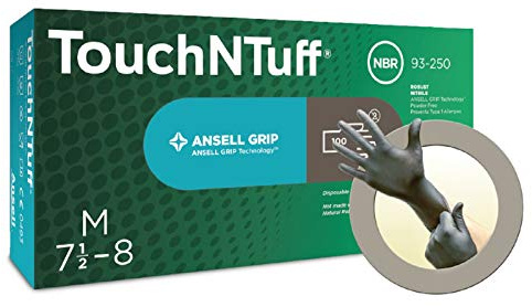 Ansell Unisex 93250 Handschuhe, Schwarz, M (100er Pack) EU