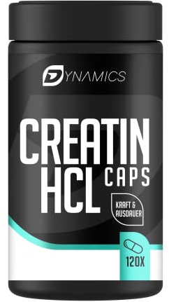 Kreatin Kapseln hochdosiert HCL 3000 - 120 Muskelaufbaukapseln Kraftsteigerung Muskelmasse aufbauen Creatin von Dynamics Nutrition +NEUES DESIGN+