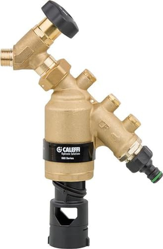 Caleffi Systemtrenner 1/2 Zoll AG x 3/4 Zoll AG DN15 Typ BA mit Monoblockkartusche, Zapfventil und Schlauchanschluss 580240