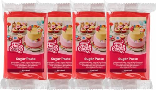 FunCakes Fondant -Fire Red 4er Pack (4 x 250 g)