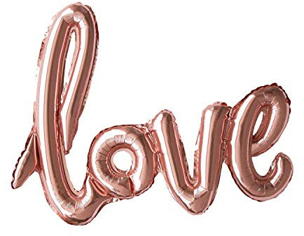 Oblique Unique® Folien Luftballon Love Schriftzug Folienballon für Hochzeit JGA Junggesellinnenabschied Hochzeitstag Valentinstag Roségold Gold - Farbe wählbar (Rosegold)
