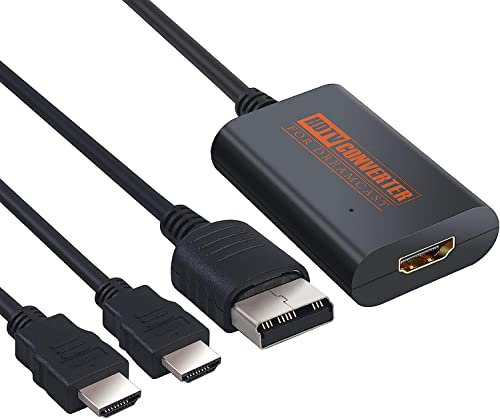 LiNKFOR Convertidor Sega Dreamcast a HDMI Adaptador de Sega Dreamcast a HDMI Soporta NTSC 480i 480p, PAL 576i, Tansferencia sin pérdida, para La Mayoria Consolas de Sega Dreamcast DC