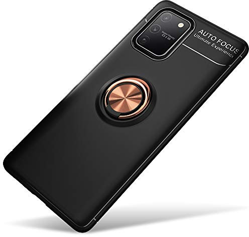 NALIA Ring Cover compatibile con Samsung Galaxy S10 Lite Custodia, Silicone Case con Anello Girevole 360-Gradi Rotazione per Supporto Magnetico Auto, Protettiva Kickstand Bumper, Colore:Rosa Gold Oro