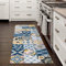 STORESDECO Alfombra de Vinilo PVC Acolchadas, Alfombras de Habitación Pasillo Salón Baño Alfombra Cocina Antideslizante y Lavable Azul 140 x 200 cm