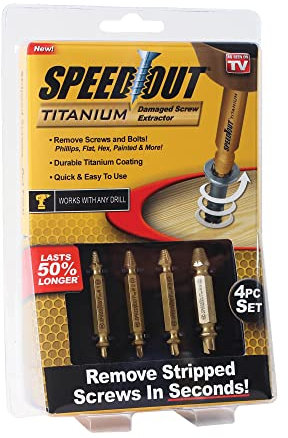 SpeedOut 1000366 Cobalt Damaged Screw Extractor Kit, 4 Piece Set