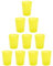 Engelland - 10 x Plastikbecher, Trinkbecher, Gelb, Frostoptik, 400 ml, Eichstrich, bruchfest, stapelbar, Mehrweg, Kunststoff, wiederverwendbar, Party-Becher, Trink-Glas