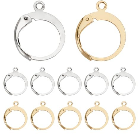 UNICRAFTALE 60 Stk 2 Farben Französische Ohrhaken Hebel Zurück OhrhakenOhrringhaken Austauschbare Baumelnde Ohrhaken DIY Edelstahl Leverback Ohrringe Zubehör Für Ohrringe Basteln