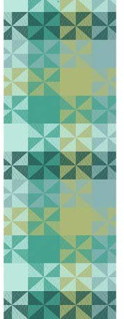 Garnier-Thiebaut 41055 Table Runner Mille Quartz Emeraude Tischläufer, Baumwolle, smaragdgrün