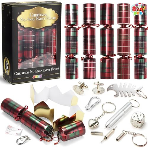 JOYIN Arty-Tisch, 25,4 cm, Witz und kleinem Geschenk innen, saisonales Feiertage, Abendessen, Traditionen, 10 Stück' (Büffelkaro-Design,)