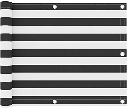 vidaXL Balkon Sichtschutz Bespannung Terrasse Windschutz Sonnenschutz Balkonbespannung Balkonverkleidung Anthrazit Weiß 75x500cm Oxford-Gewebe