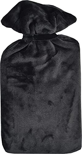 Vagabond Bags Ltd Extra große 2,7 Liter Wärmflasche und Cuddlesoft Bezug, schwarz