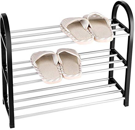 TOPINCN Schuhregal, 3-stöckiges 4-stöckiges, Platzsparendes Schuhregal, Stehendes Schuhregal, DIY-Schuhregal, Heimorganisator für Schlafzimmer, Eingangsbereich, Flur(01)