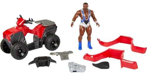 WWE HDM06 - Wrekkin Slam 'N Spin ATV mit drehenden Lenkstangen u, inkl. 15cm Big E Basic Action Figur, Spielzeug Geschenk für Kinder ab 6 Jahren