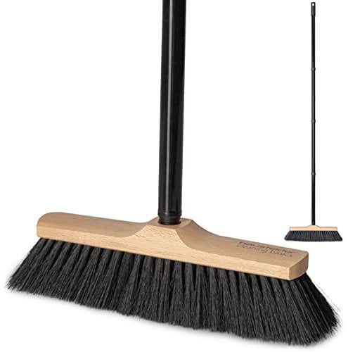 Hausfelder Escoba para Interiores con Mango, Escoba de Madera para Recoger Polvo, Escoba y Cepillo para Interiores, cerdas Suaves (30 cm)