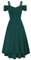 GRACE KARIN Women's Elegant Summer Cold Shoulder Dress Fit and Flare Evening Dresses for Cocktail Dark Green XL