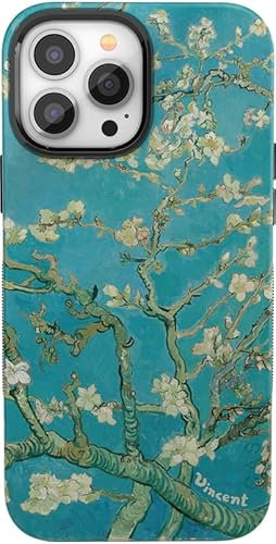 Casely iPhone 14 Pro Case | Blue Awakening | Van Gogh Almond Blossom Floral | Compatible with MagSafe