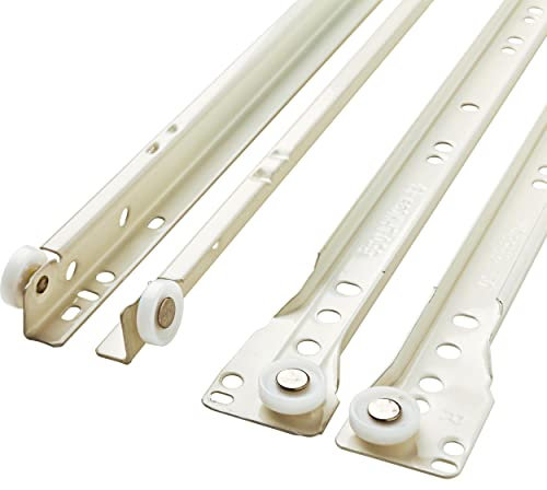 Franklin Brass Schubladenschiene mit selbstschließender Unterseite, 40,6 cm, Weiß, 10 Stück