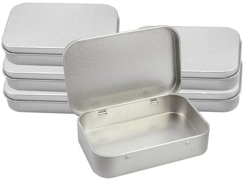 TSKDKIT Metalldosen mit Deckel, 6 Stück Rostfrei Metalldöschen Kleinen Blechdosen 11.5x8.5x2.2cm Metalldose, Tragbare Minibox Aufbewahrungsbox für Zuhause Sügigkeiten und Kleinen Gegenständen