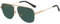 DUCO Retro Sonnenbrille für Herren Damen Halbrandlose Nicht Polarisierte Sonnenbrille für das Fahren DC3035 (Gold Rahmen Grün Linse)